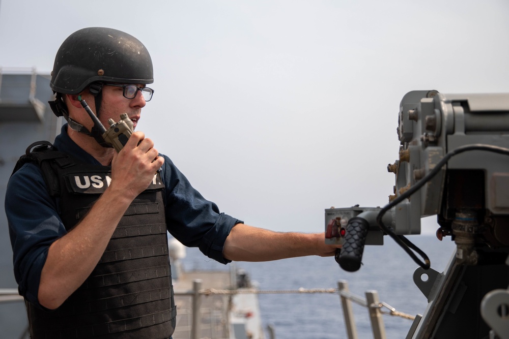 The USS Bainbridge is on a scheduled deployment in the U.S. Naval Forces Europe area of operations, employed by U.S. Sixth Fleet to defend U.S., Allied and Partner interests.