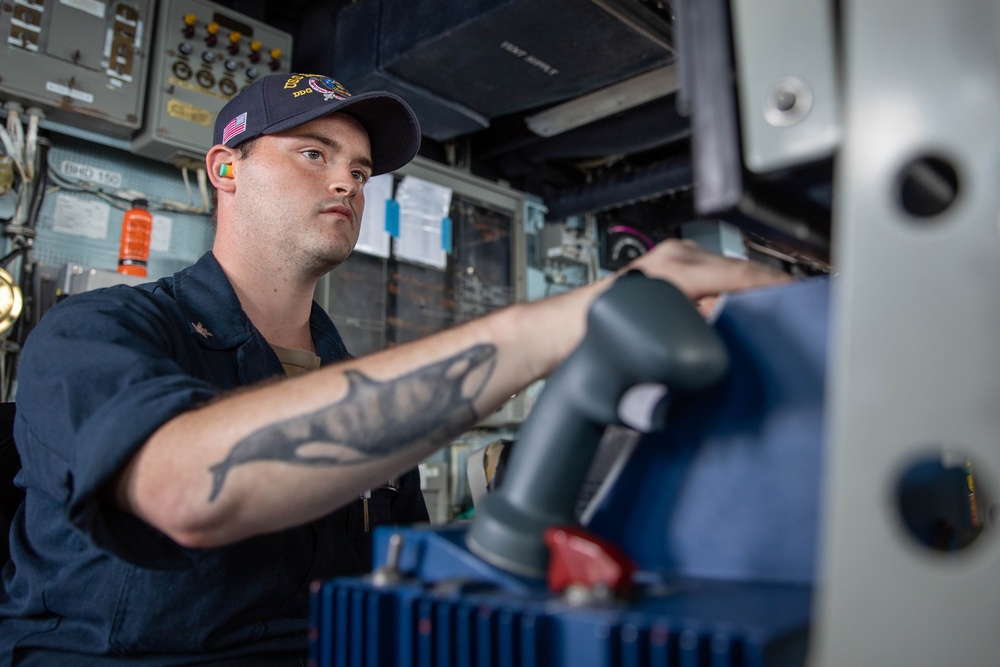 The USS Bainbridge is on a scheduled deployment in the U.S. Naval Forces Europe area of operations, employed by U.S. Sixth Fleet to defend U.S., Allied and Partner interests.