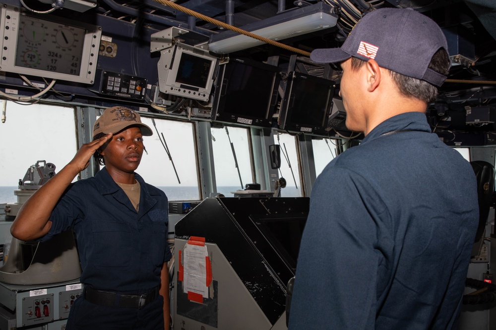 The USS Bainbridge is on a scheduled deployment in the U.S. Naval Forces Europe area of operations, employed by U.S. Sixth Fleet to defend U.S., Allied and Partner interests.