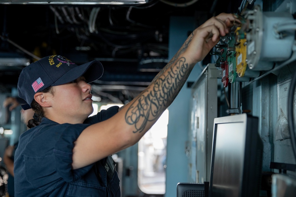 The USS Bainbridge is on a scheduled deployment in the U.S. Naval Forces Europe area of operations, employed by U.S. Sixth Fleet to defend U.S., Allied and Partner interests.