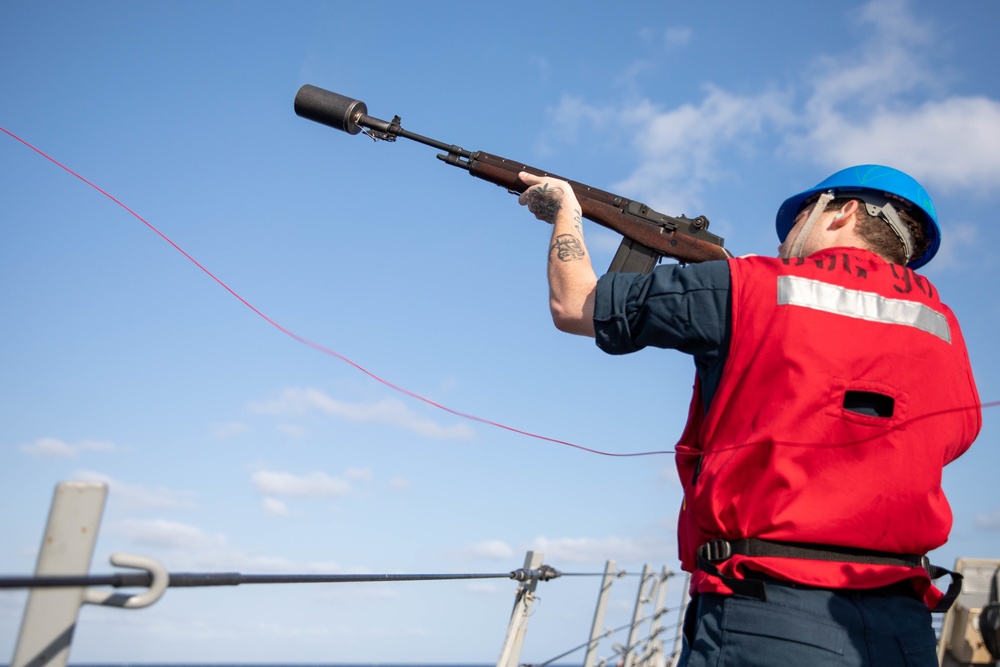 The USS Bainbridge is on a scheduled deployment in the U.S. Naval Forces Europe area of operations, employed by U.S. Sixth Fleet to defend U.S., Allied and Partner interests.