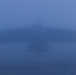 B-52H Stratofortress covered in fog on the flight line