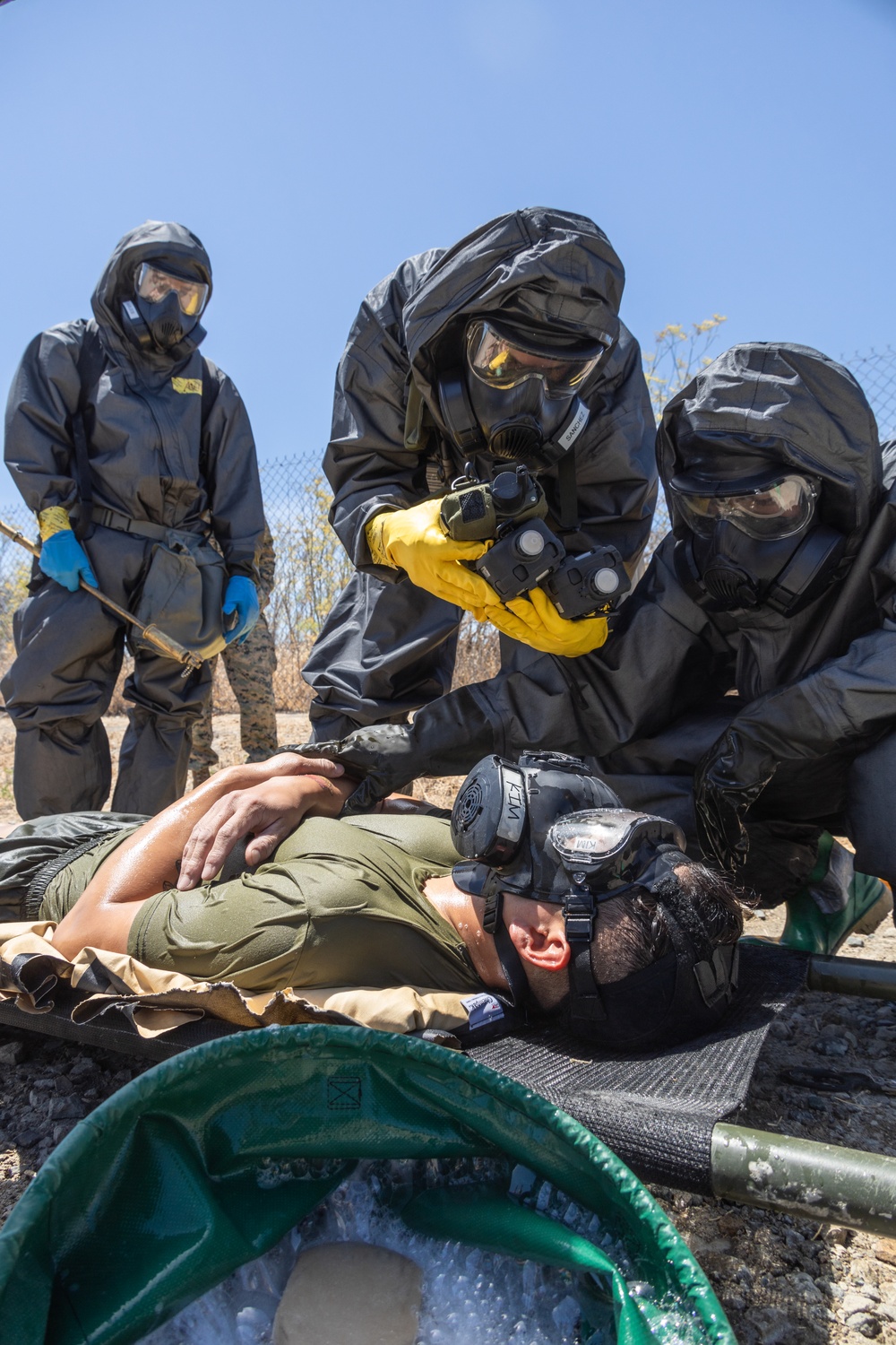 U.S. Marines with 1st MLG and 1st MARDIV conduct CBRN training