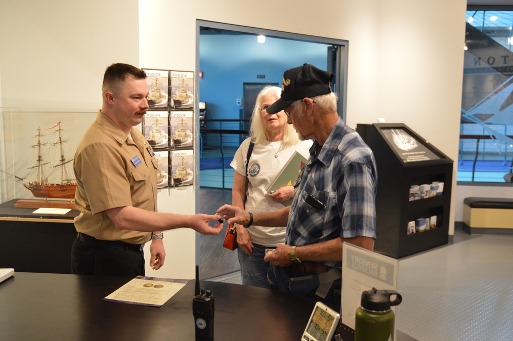 USS Newport News (CA 148) veteran visits Vietnam Exhibit at Naval Museum