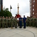 Coast Guard Vice Adm. Kevin Lunday, Atlantic Area Commander, presents the crew of the USS Hershel &quot;Woody&quot; Williams with the Coast Guard Special Operations Service Ribbon