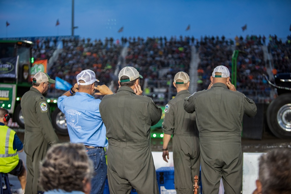 180FW Conducts Flyby at 2022 National Tractor Pulling Championships