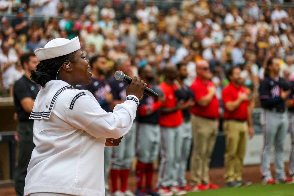 Abraham Lincoln and Carl Vinson Sailors at San Diego Padres game