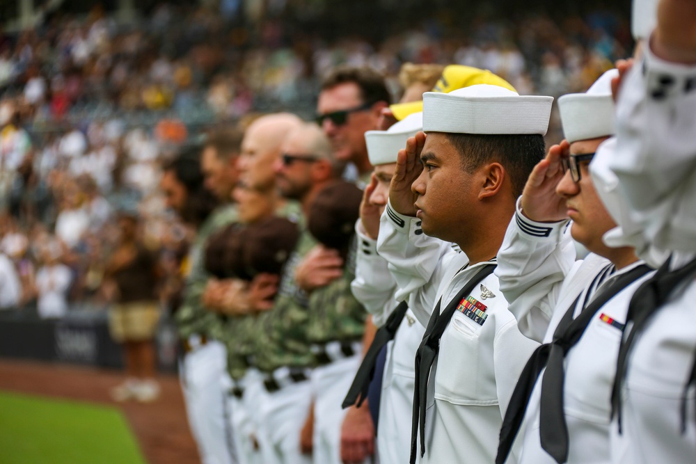 Abraham Lincoln and Carl Vinson Sailors at San Diego Padres game