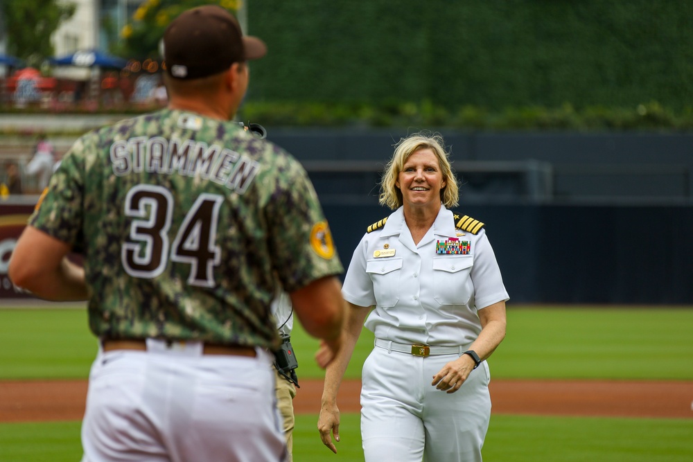 Abraham Lincoln and Carl Vinson Sailors at San Diego Padres game
