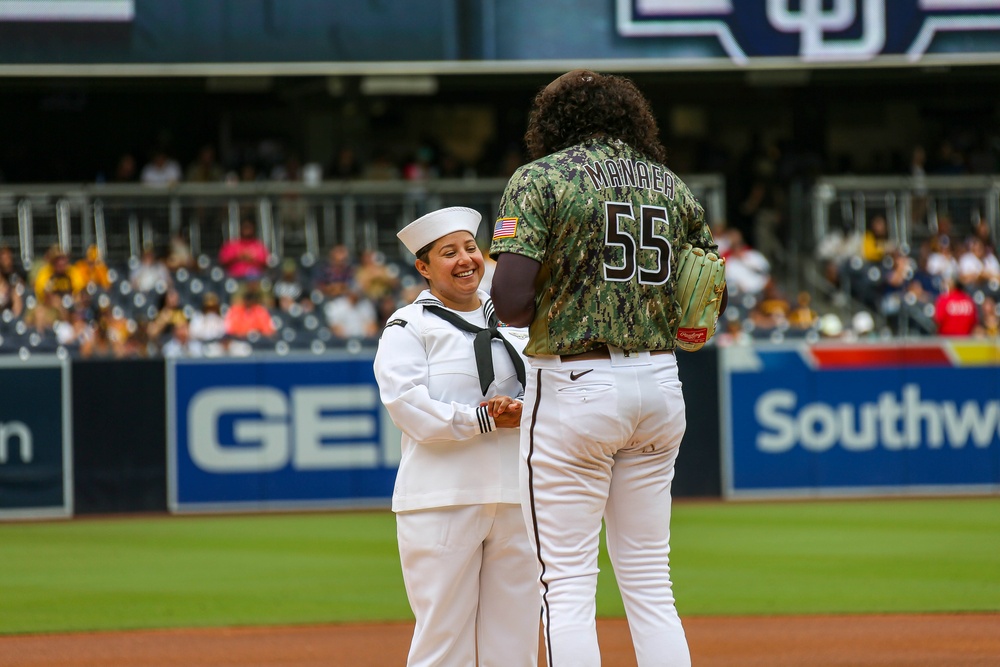 Abraham Lincoln and Carl Vinson Sailors at San Diego Padres game