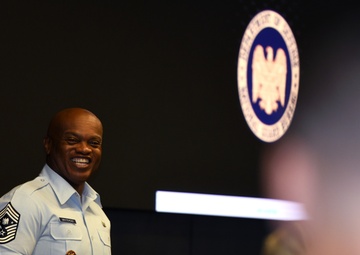 SEA Tony Whitehead speaks at the Chief Master Sergeant's Orientation Course