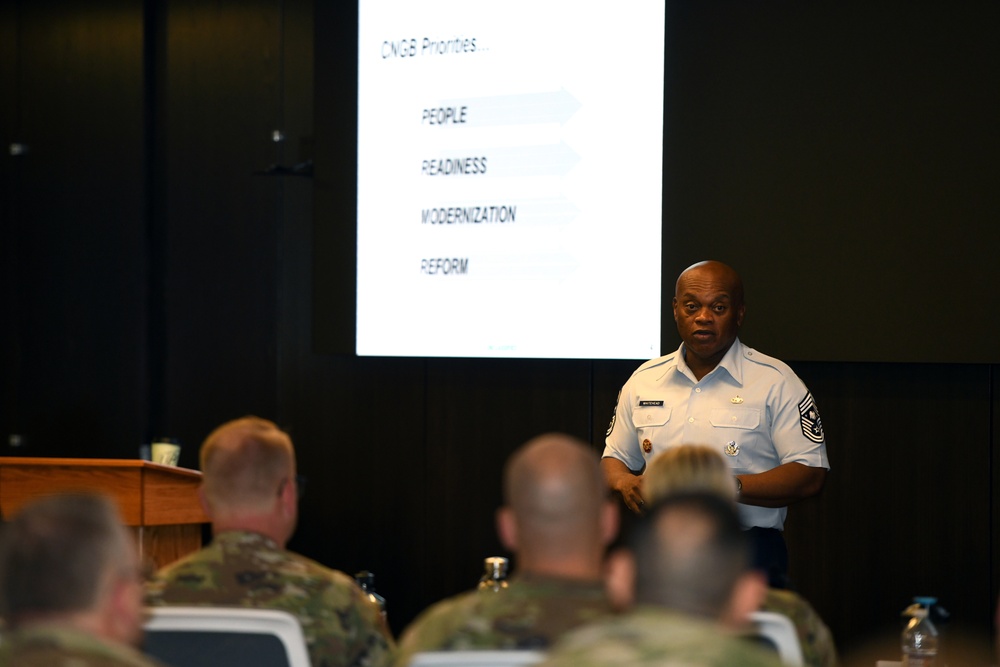 SEA Tony Whitehead speaks at the Chief Master Sergeant's Orientation Course