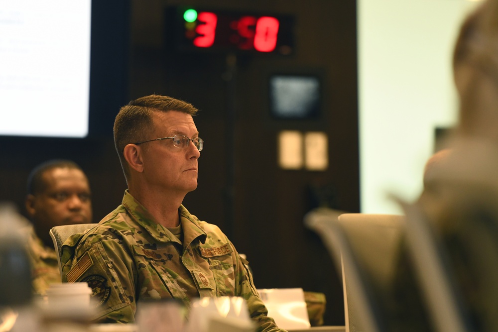 SEA Tony Whitehead speaks at the Chief Master Sergeant's Orientation Course