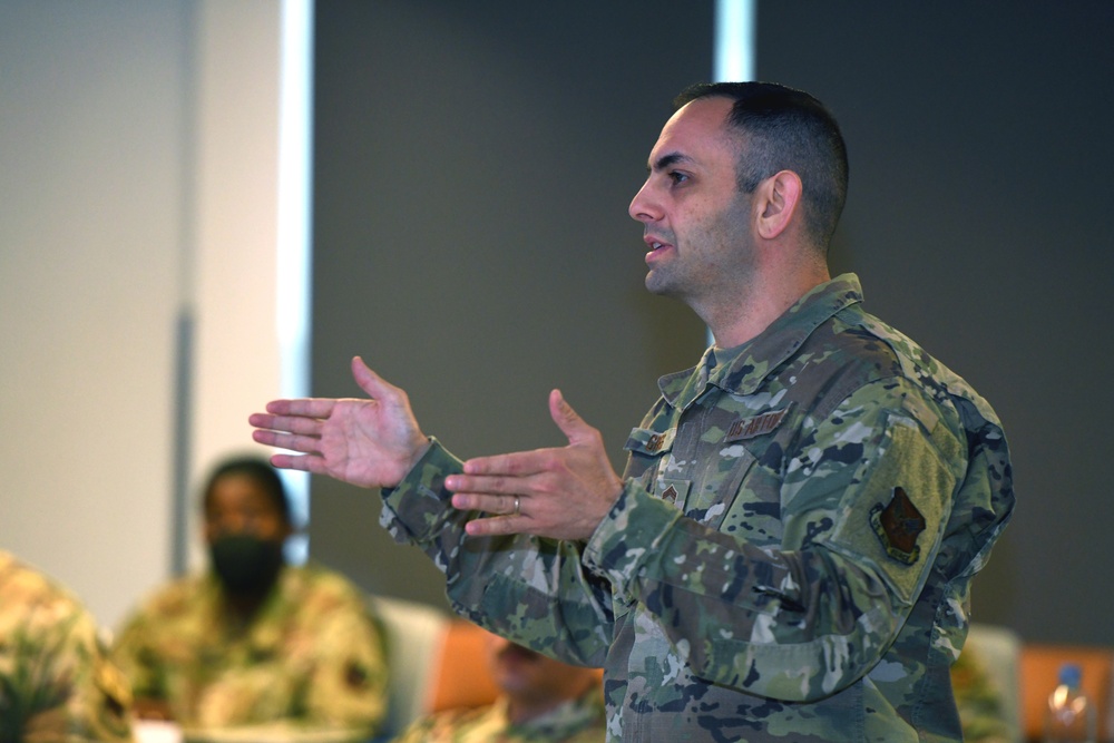 SEA Tony Whitehead speaks at the Chief Master Sergeant's Orientation Course