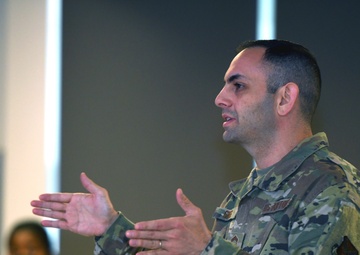 SEA Tony Whitehead speaks at the Chief Master Sergeant's Orientation Course