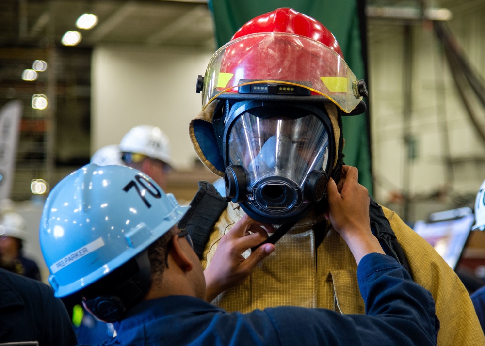 USS Carl Vinson (CVN 70) Conducts Damage Control Drill