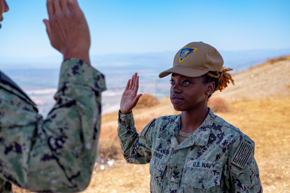 Sailor reenlists at Laguna Peak