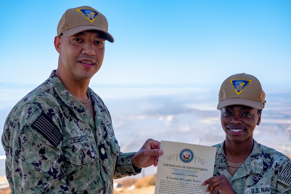 Sailor reenlists at Laguna Peak