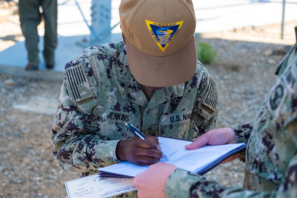 Sailor reenlists at Laguna Peak