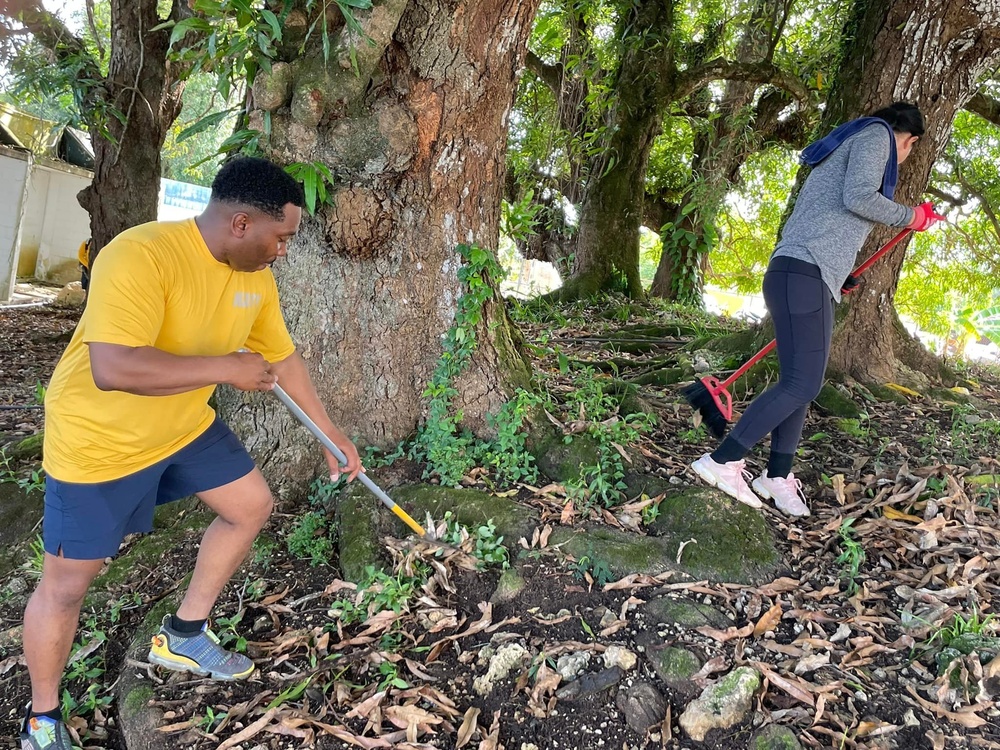 USS Rafael Peralta Students Clean Up Guam School