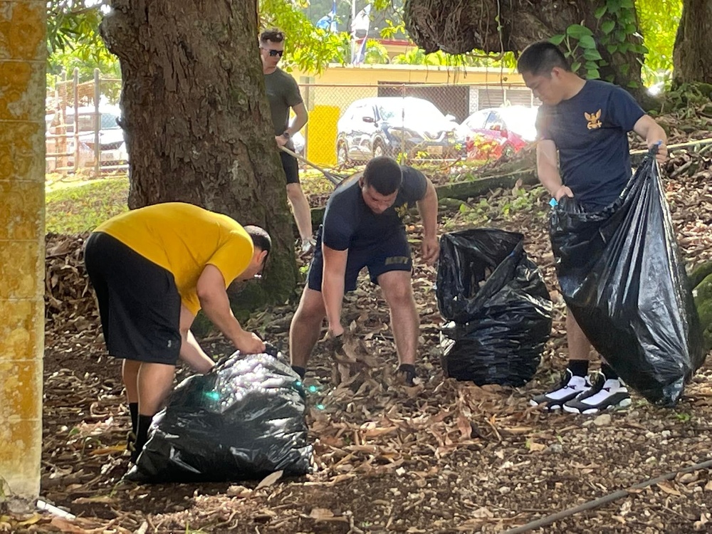 USS Rafael Peralta Students Clean Up Guam School