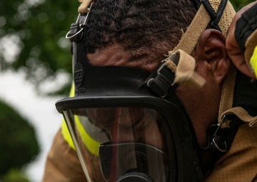8th CES fire team conducts burning structural response training