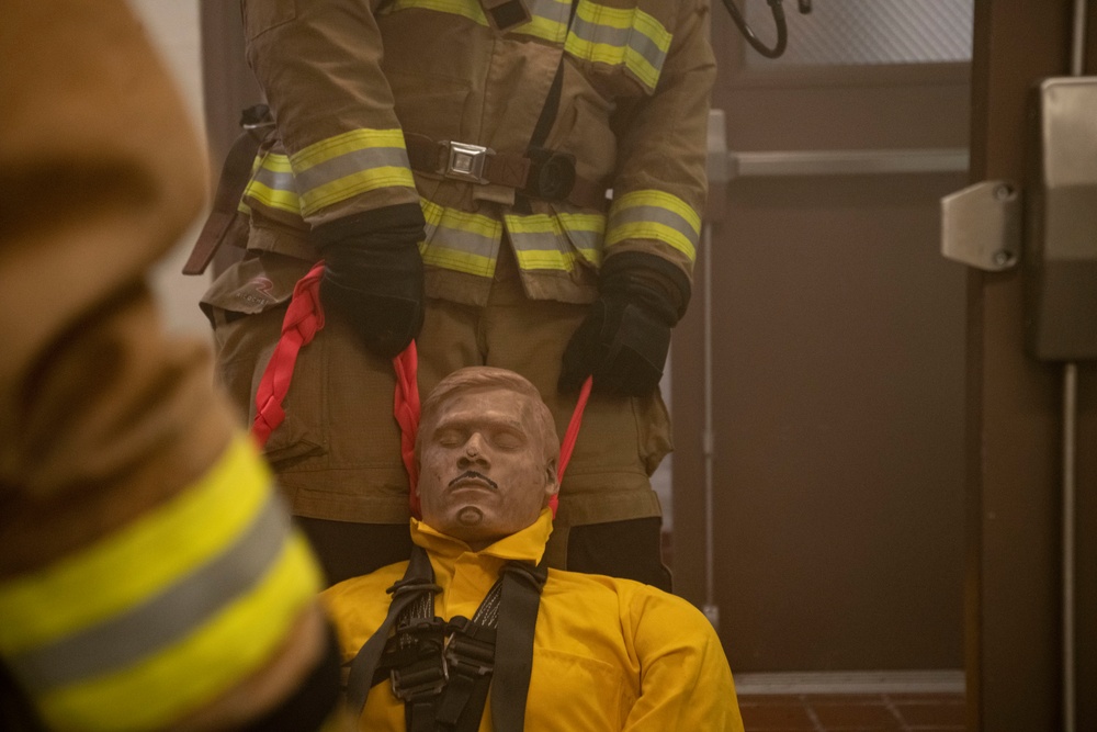 8th CES fire team conducts burning structural response training