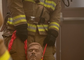 8th CES fire team conducts burning structural response training