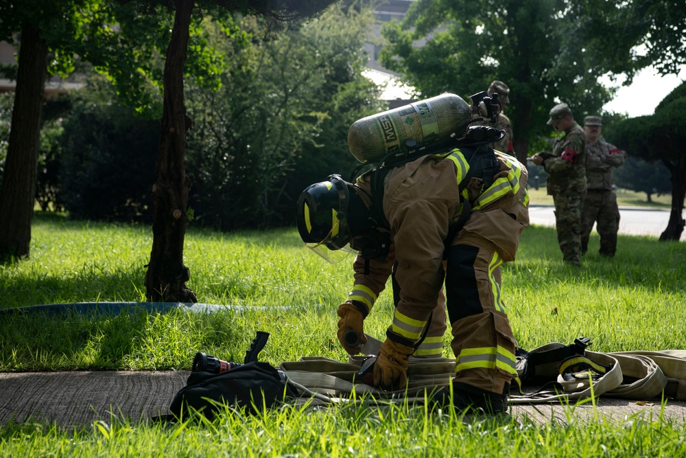 8th CES fire team conducts burning structural response training