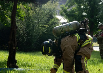8th CES fire team conducts burning structural response training