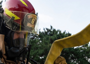 8th CES fire team conducts burning structural response training