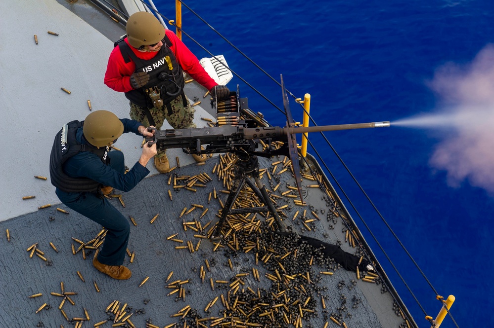 Frank Cable Conducts Gun Shoot at Sea