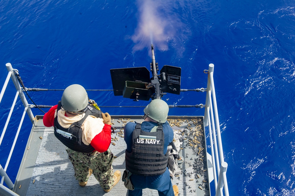 Frank Cable Conducts Gun Shoot at Sea