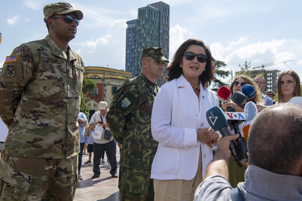 NATO demonstrates assurance in Albania with B-52 fly over
