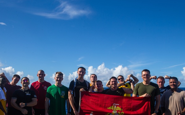 5 kilometer run aboard the USS Miguel Keith (ESB-5)