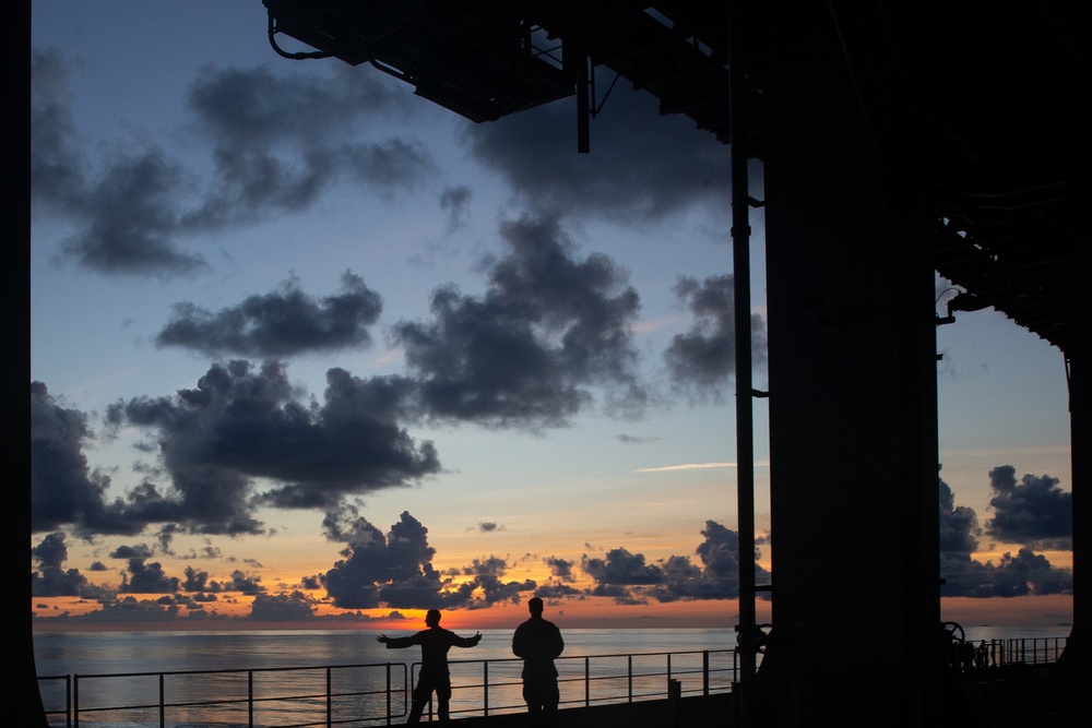 Battalion Landing Team 2/5 Trains aboard the USS Miguel Keith (ESB-5)