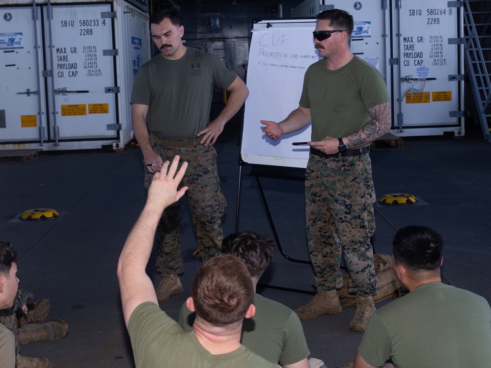 Battalion Landing Team 2/5 Trains aboard the USS Miguel Keith (ESB-5)