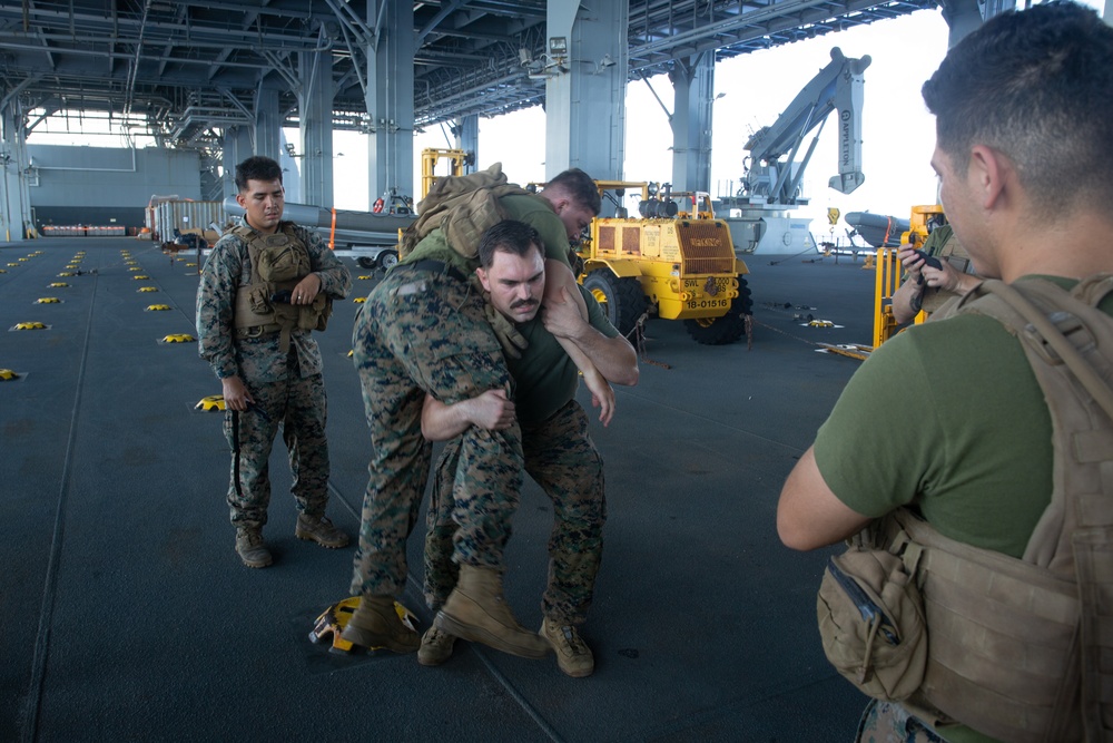 Battalion Landing Team 2/5 Trains aboard the USS Miguel Keith (ESB-5)