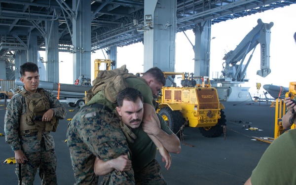 Battalion Landing Team 2/5 Trains aboard the USS Miguel Keith (ESB-5)