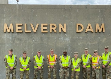 Cadets visit Melvern Dam during a dam inspection with the Kansas City District