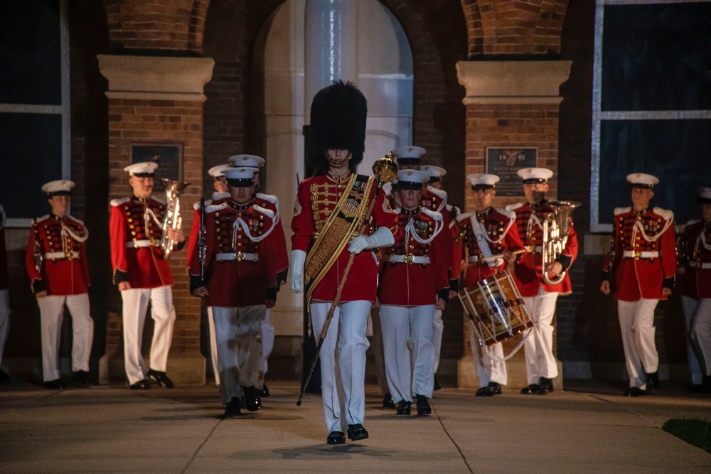 Barracks Marines completed the penultimate Friday Evening Parade of the season