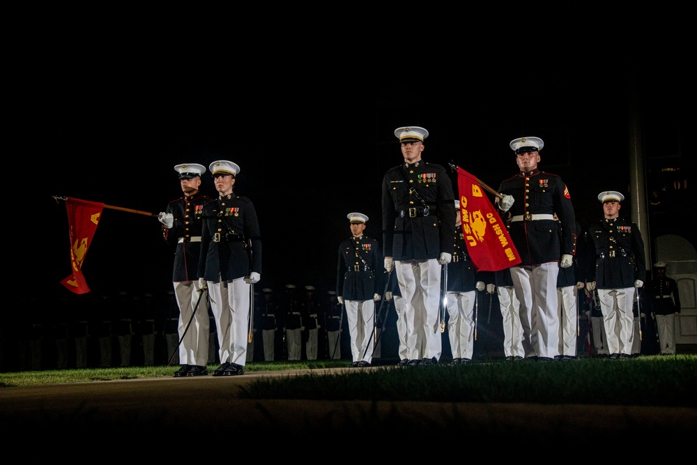 Barracks Marines completed the penultimate Friday Evening Parade of the season