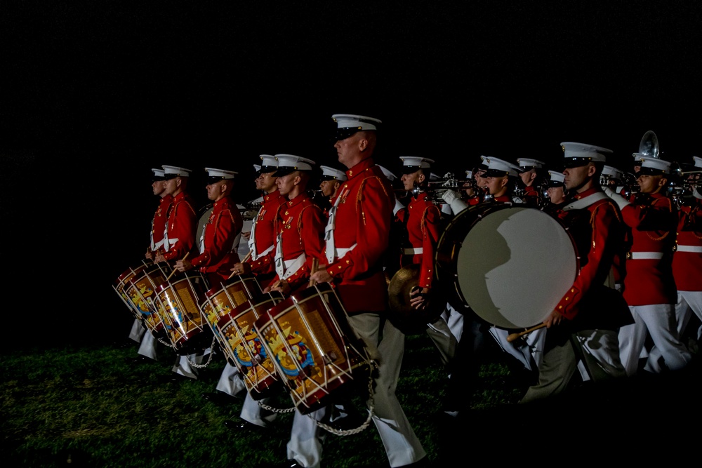 Barracks Marines completed the penultimate Friday Evening Parade of the season