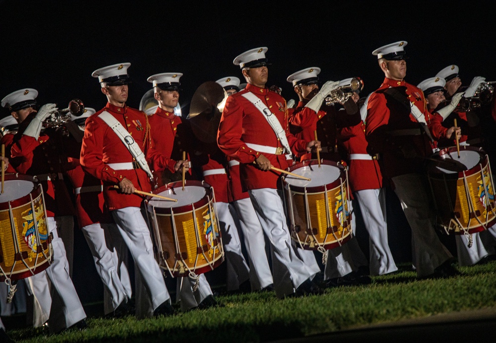 Barracks Marines completed the penultimate Friday Evening Parade of the season