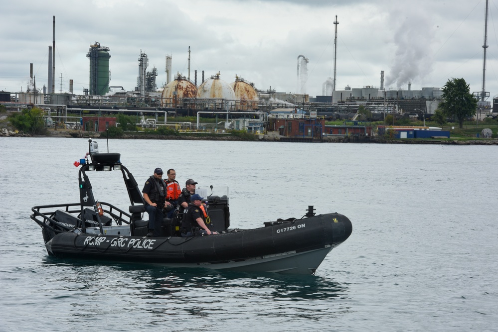 U.S. Coast Guard in Unified Command Post at Port Huron Float Down on St. Clair River