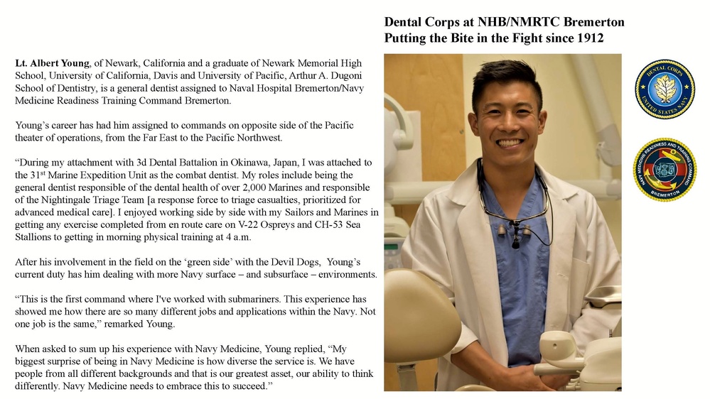 Dental Corps at NHB/NMRTC Bremerton - Putting the Bite in the Fight since 1912