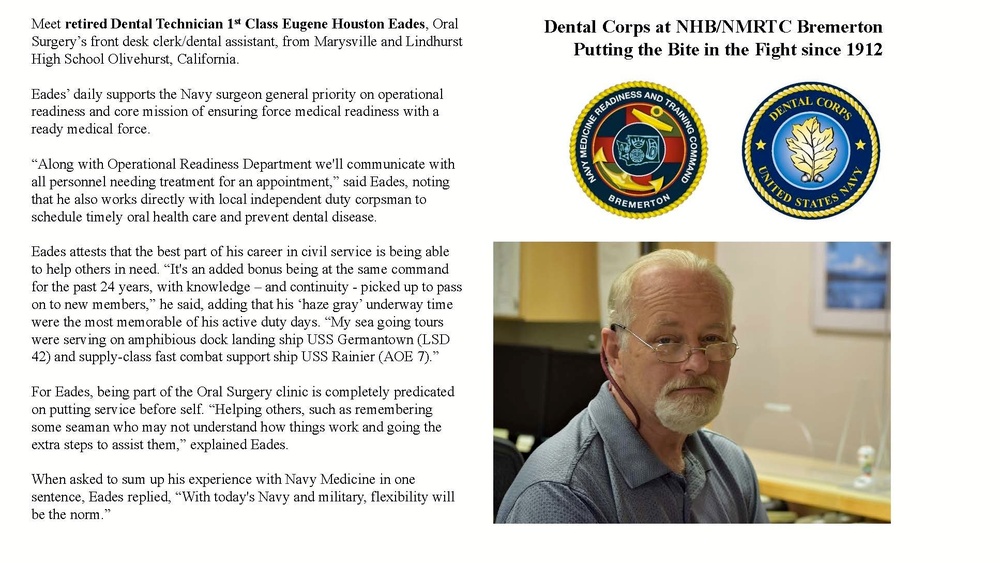 Dental Corps at NHB/NMRTC Bremerton - Putting the Bite in the Fight since 1912
