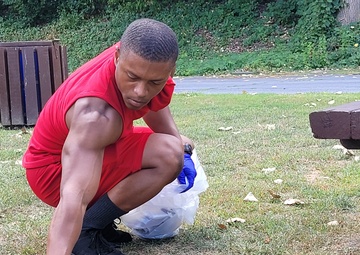Fort Drum Army Volunteer Corps organizes a cleanup crew at Veterans’ Memorial Riverwalk
