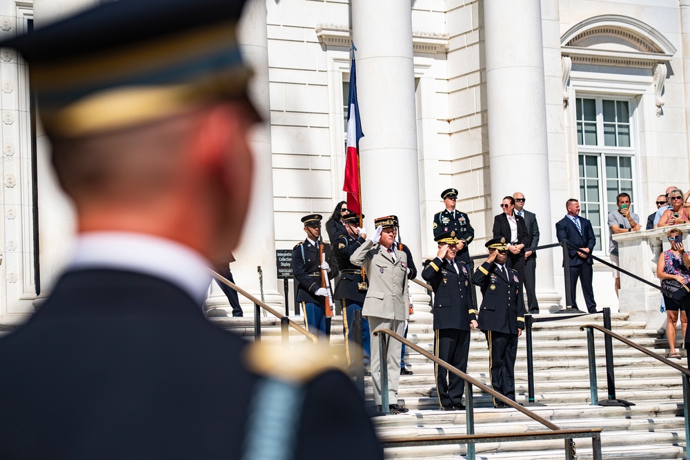 Chief of the French Army Gen. Pierre Schill Participates in an Army Full Honors Wreath-Laying Ceremony at the Tomb of the Unknown Soldier