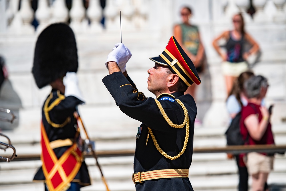 Chief of the French Army Gen. Pierre Schill Participates in an Army Full Honors Wreath-Laying Ceremony at the Tomb of the Unknown Soldier